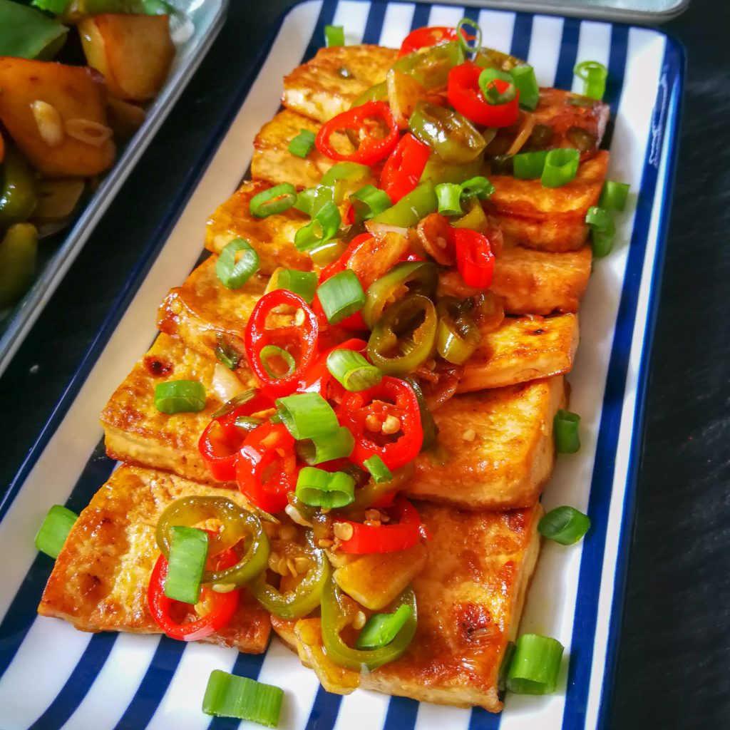 Savory fried braised tofu