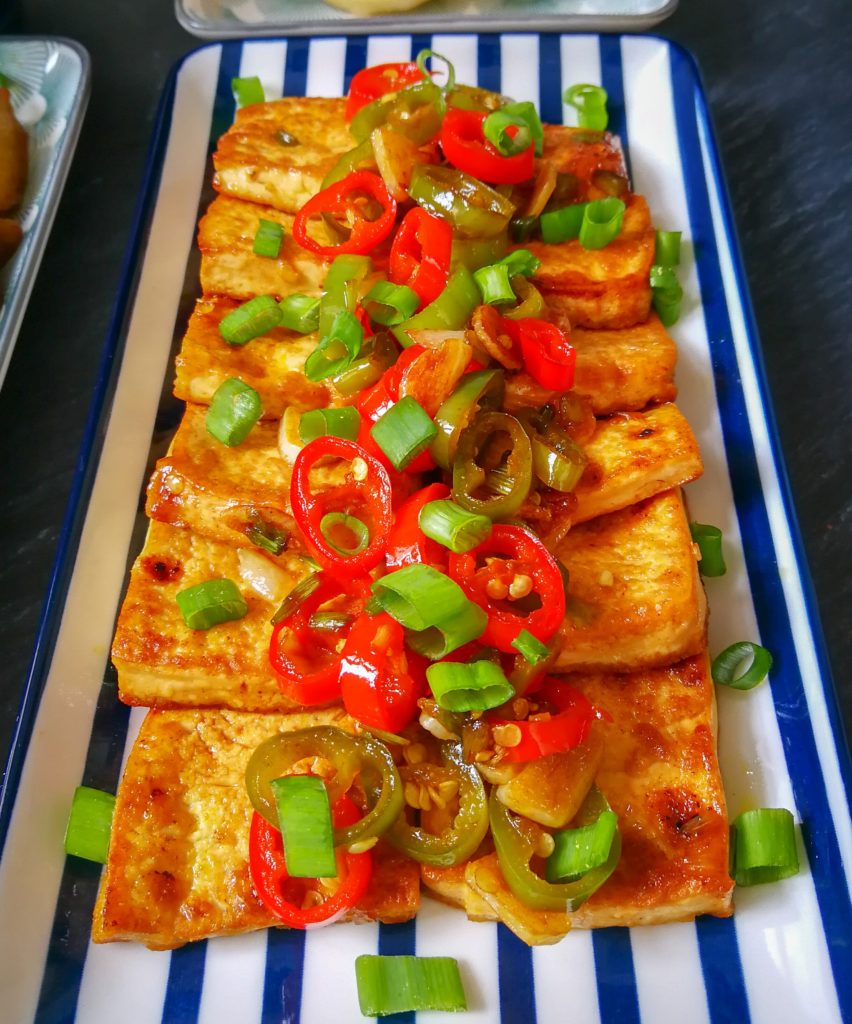 Savory fried braised tofu